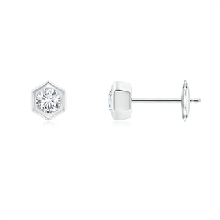 2.8mm IJI1I2 Natori x Angara Hexagonal Frame Diamond Studs in White Gold