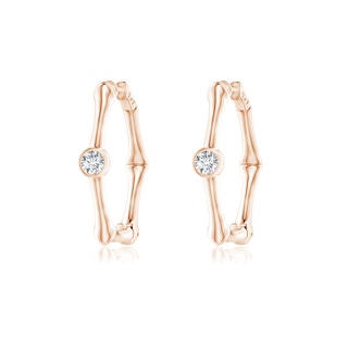 3.5mm IJI1I2 Natori x Angara Small Indochine Bamboo Hexagonal Full Hoops With Diamond in Rose Gold