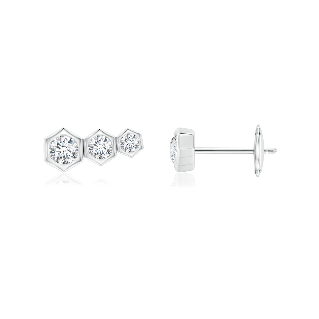 3mm IJI1I2 Natori x Angara Indochine Bamboo Diamond Journey Earrings in White Gold