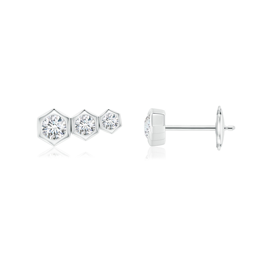 3mm IJI1I2 Natori x Angara Indochine Bamboo Diamond Journey Earrings in White Gold 