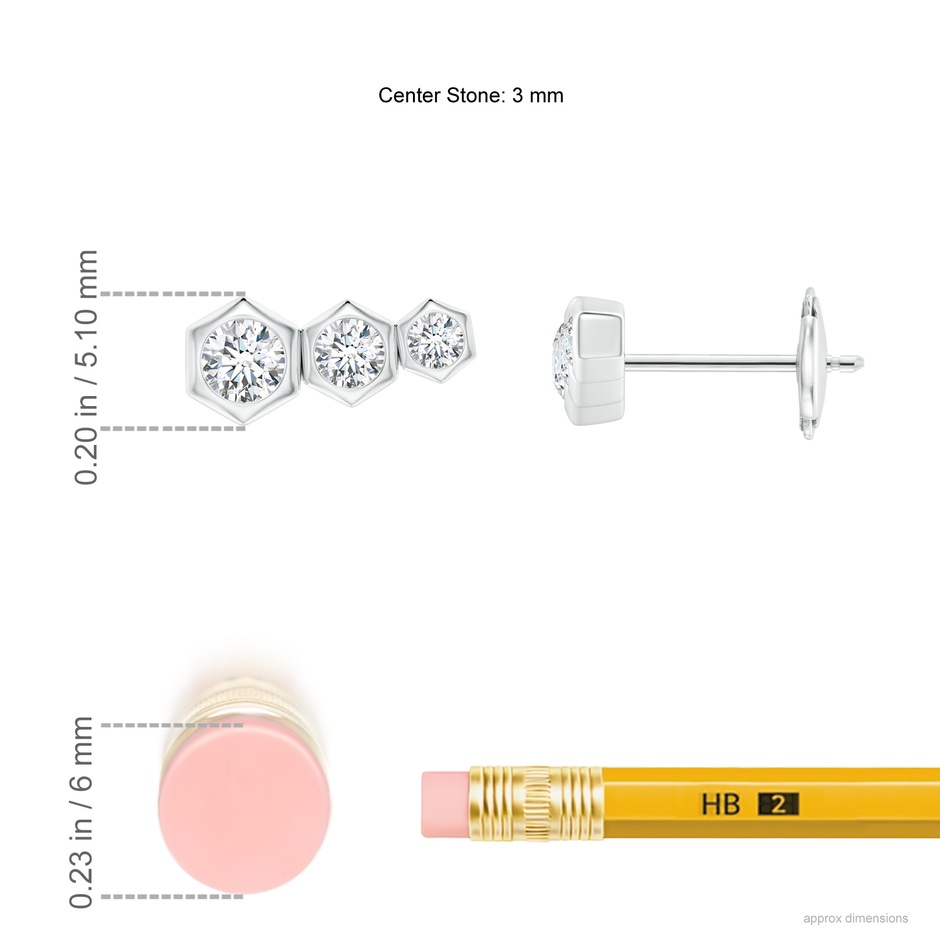 3mm IJI1I2 Natori x Angara Indochine Bamboo Diamond Journey Earrings in White Gold ruler