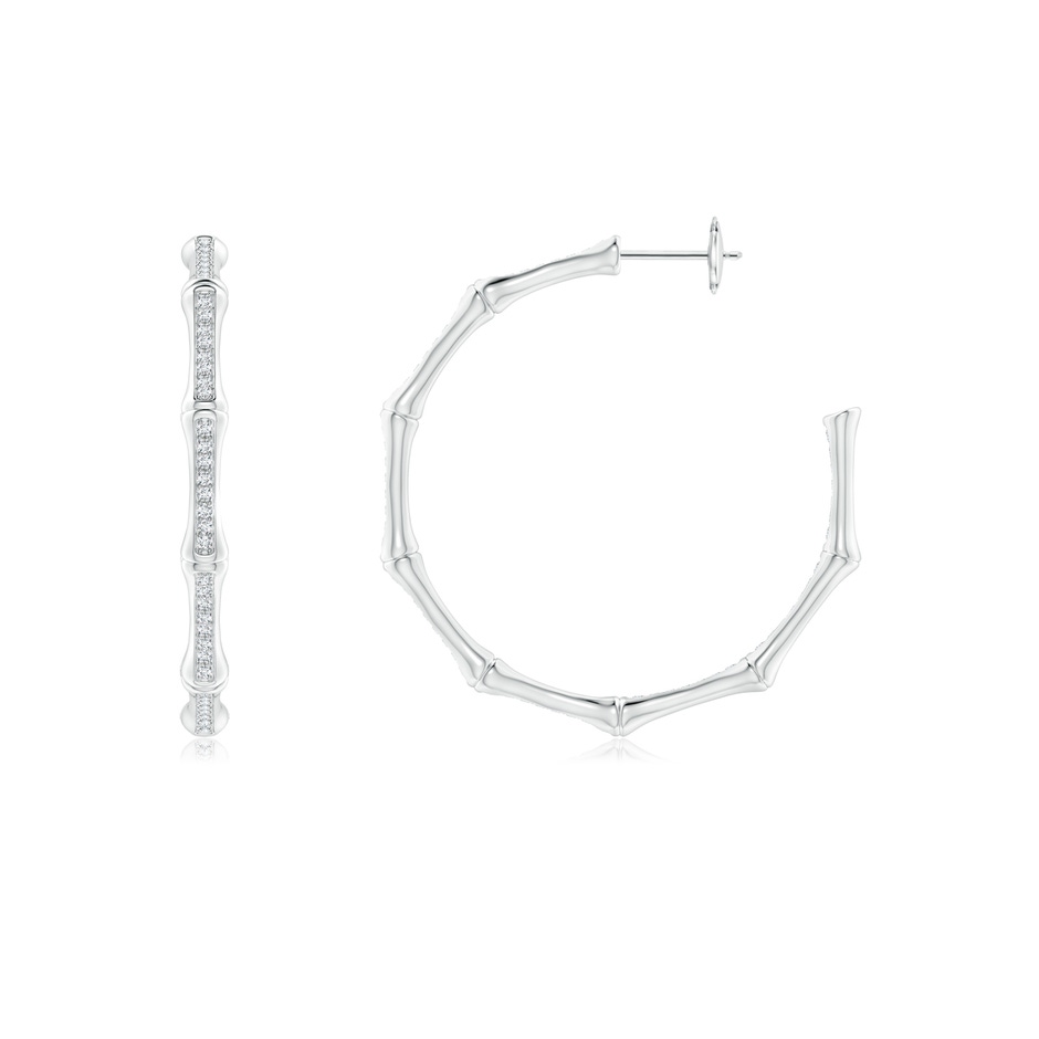 1mm IJI1I2 Natori x Angara Medium Circular Studded Indochine Bamboo Hoops in White Gold side-1