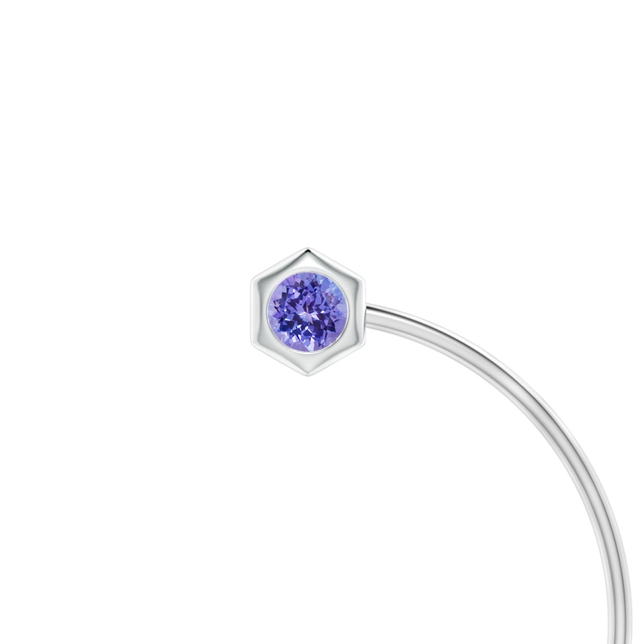 3mm AAA Natori x Angara Small Hexagonal Tanzanite Open Hoops in White Gold side 1