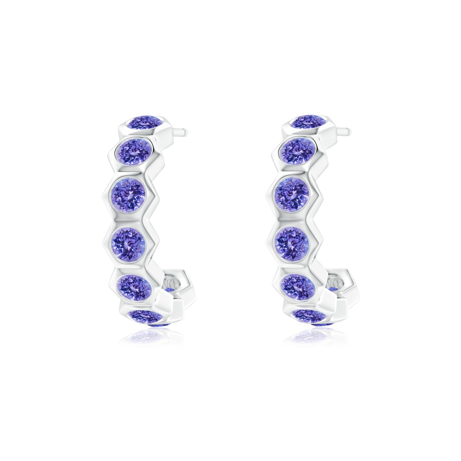 2.5mm AAA Natori x Angara Hexagonal Small Tanzanite  J-Hoops in White Gold 