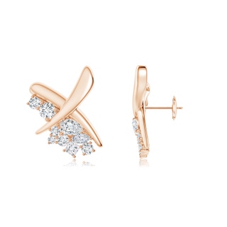 5x3mm IJI1I2 Natori x Angara Multi-Shape Waterfall Diamond Sumi Stroke Studs in Rose Gold