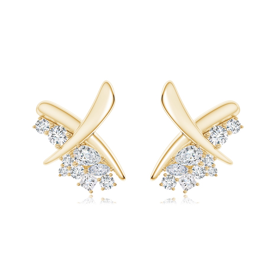 5x3mm IJI1I2 Natori x Angara Multi-Shape Waterfall Diamond Sumi Stroke Studs in Yellow Gold side-1