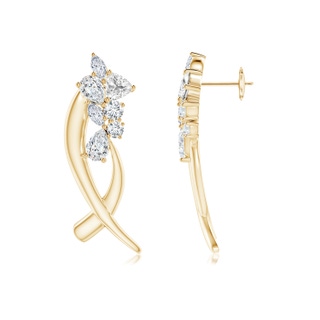 6x4mm IJI1I2 Natori x Angara Cascading Multi-Shape Diamond Sumi Stroke Studs in Yellow Gold