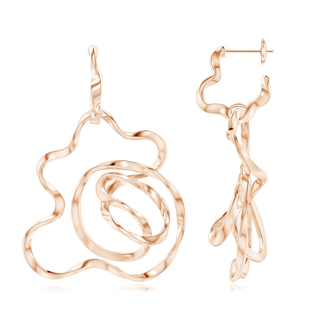 Natori x Angara Sakura Hoop Earrings in Rose Gold