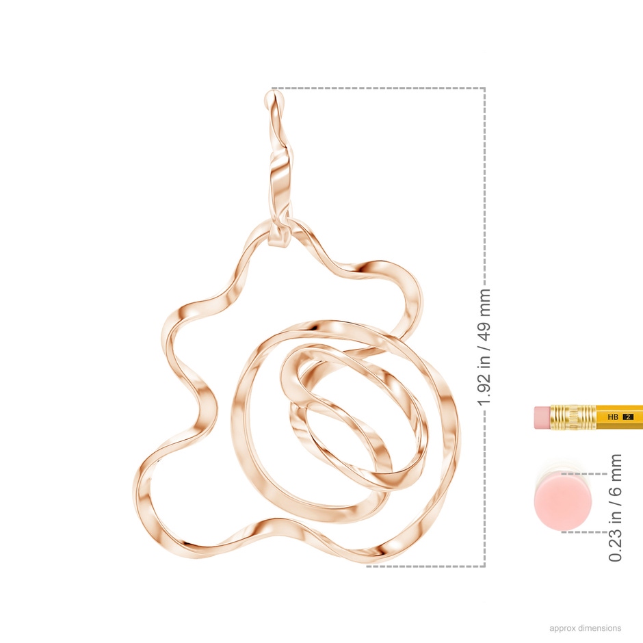 Natori x Angara Sakura Hoop Earrings in Rose Gold ruler