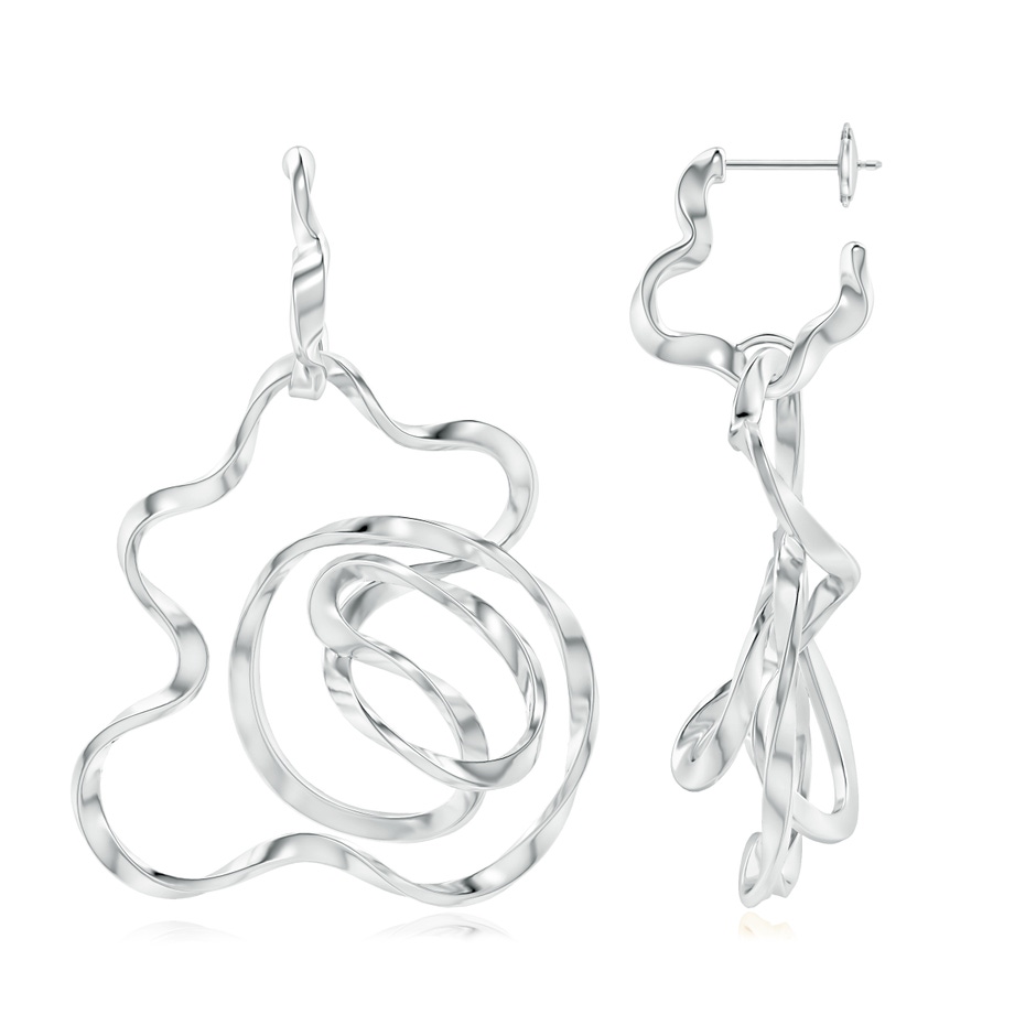 Natori x Angara Sakura Hoop Earrings in White Gold 