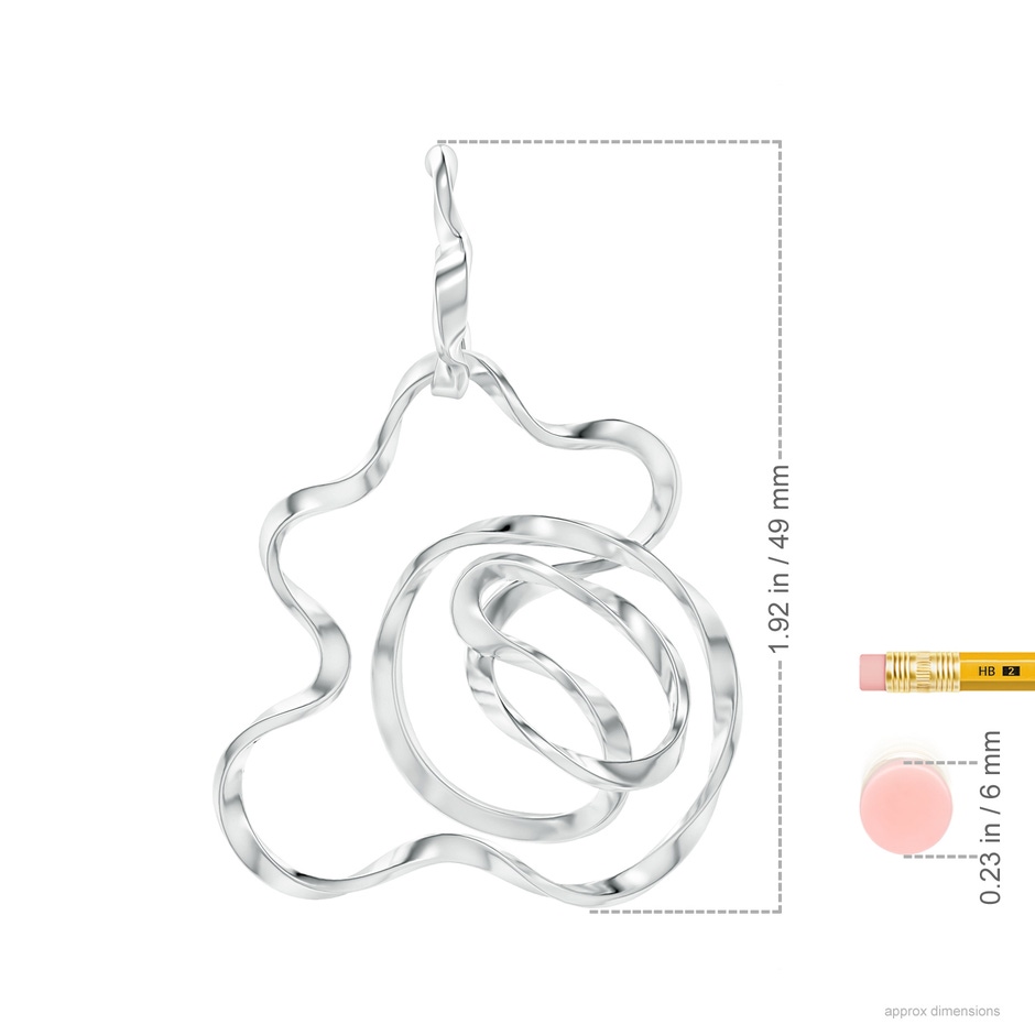 Natori x Angara Sakura Hoop Earrings in White Gold ruler