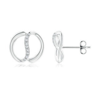 1.2mm HSI2 Natori x Angara Yin-Yang Diamond Shangri-La Stud Earrings in White Gold