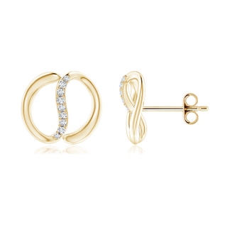 1.2mm HSI2 Natori x Angara Yin-Yang Diamond Shangri-La Stud Earrings in Yellow Gold