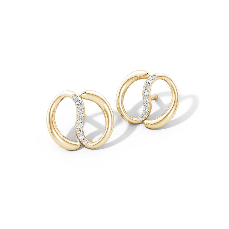 1.2mm HSI2 Natori x Angara Yin-Yang Diamond Shangri-La Stud Earrings in Yellow Gold lifestyle