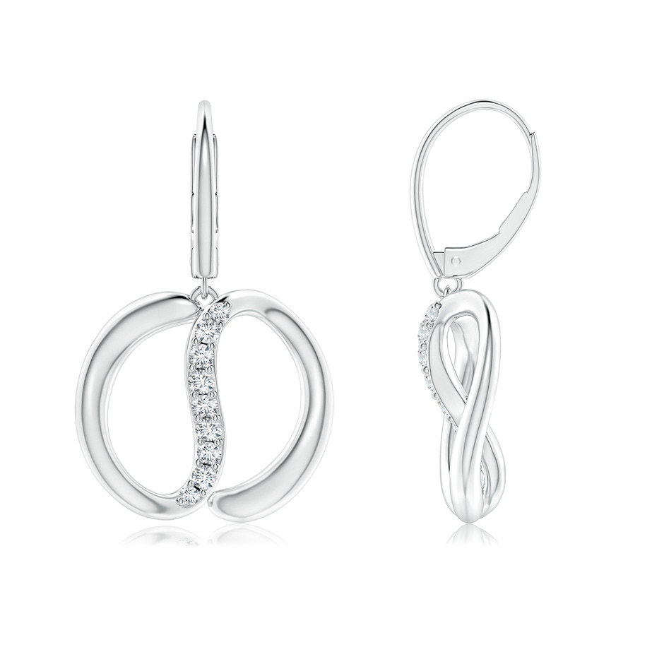 1.9mm HSI2 Natori x Angara Yin-Yang Diamond Shangri-La Dangle Earrings in 9K White Gold 