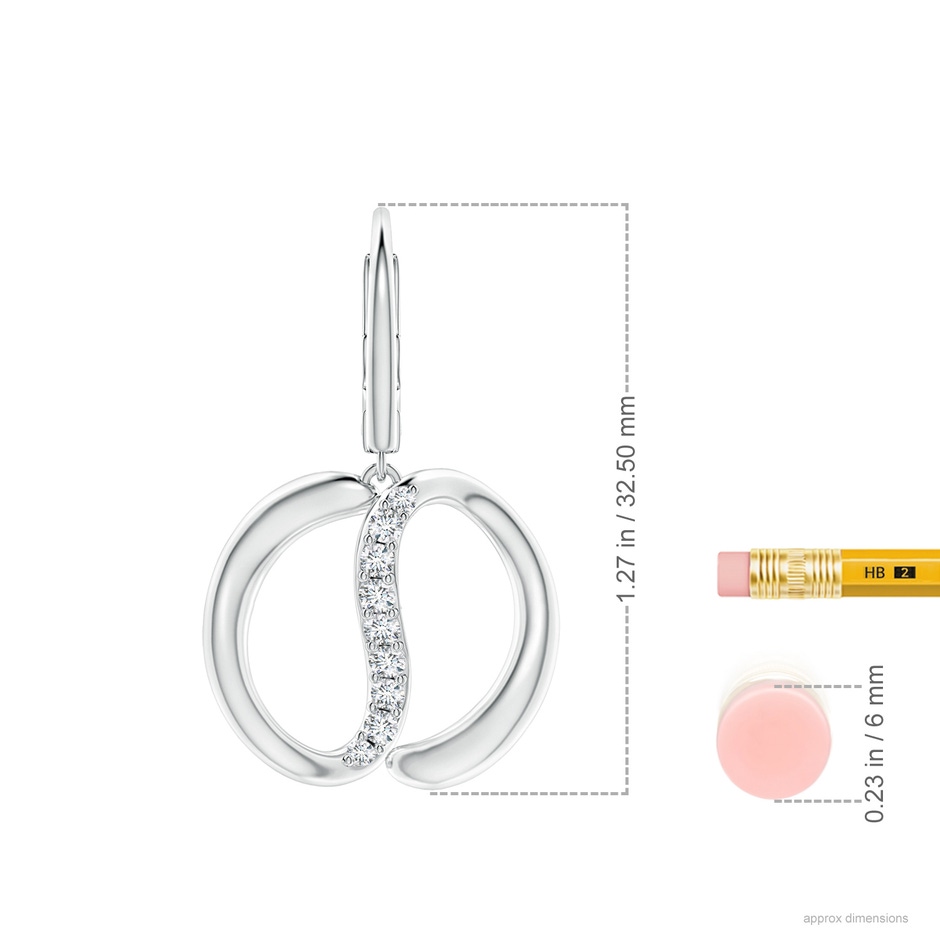 1.9mm HSI2 Natori x Angara Yin-Yang Diamond Shangri-La Dangle Earrings in 9K White Gold ruler
