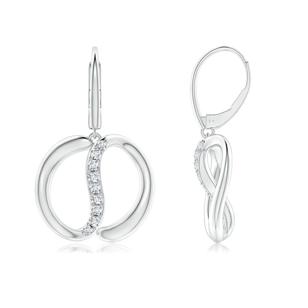 1.9mm HSI2 Natori x Angara Yin-Yang Diamond Shangri-La Dangle Earrings in White Gold