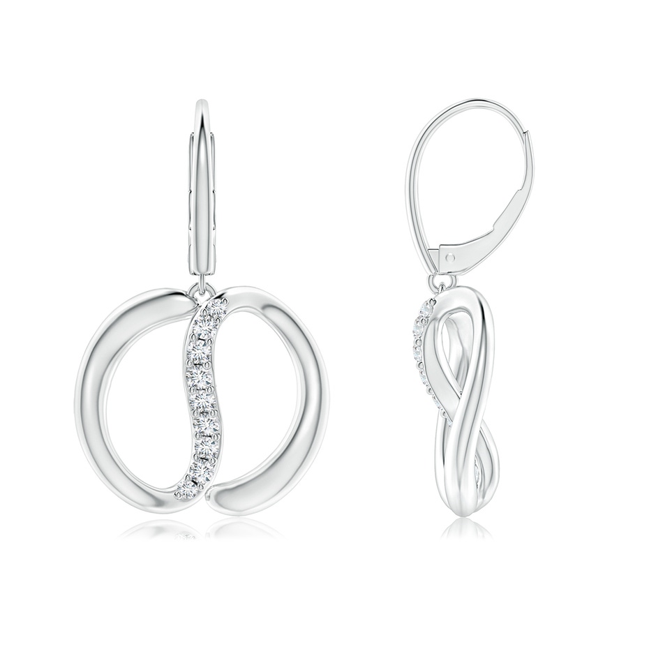 1.9mm HSI2 Natori x Angara Yin-Yang Diamond Shangri-La Dangle Earrings in White Gold 