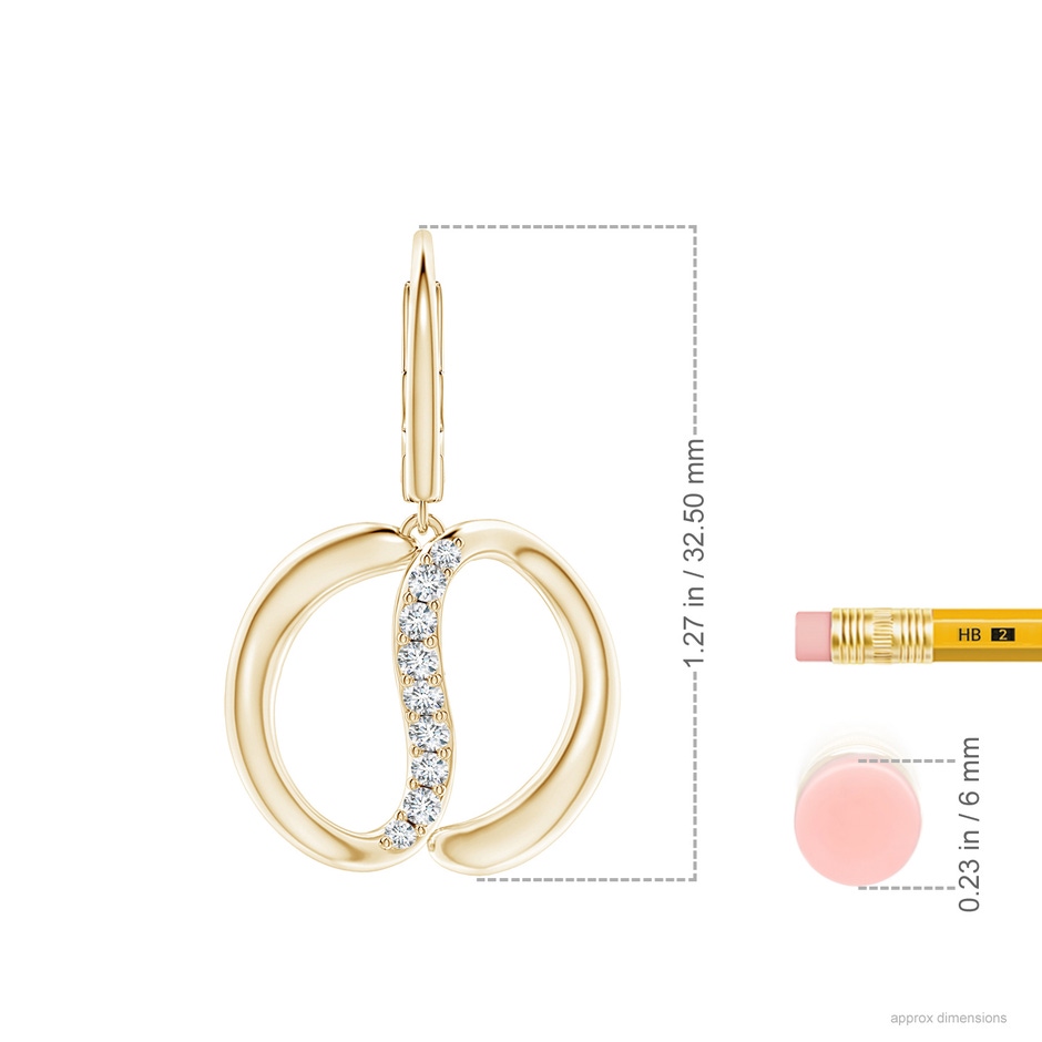 1.9mm HSI2 Natori x Angara Yin-Yang Diamond Shangri-La Dangle Earrings in Yellow Gold ruler