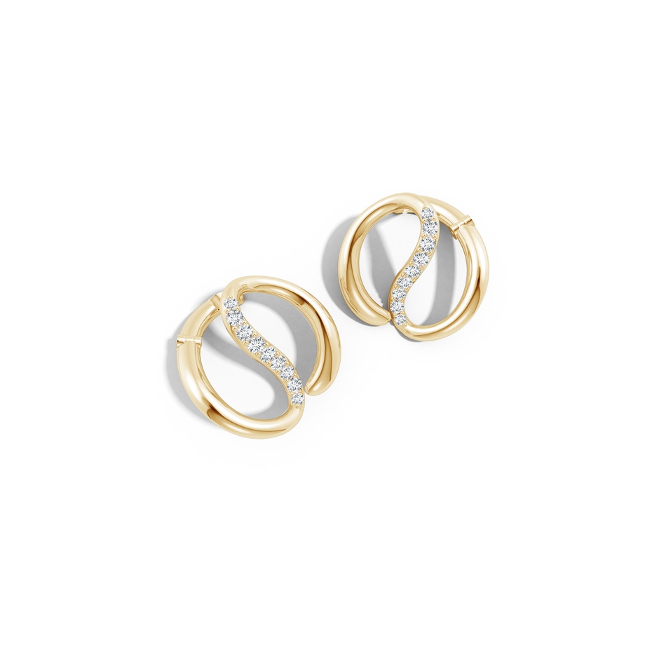 2mm HSI2 Natori x Angara Yin-Yang Diamond Shangri-La 22mm Button Stud Earrings in Yellow Gold lifestyle