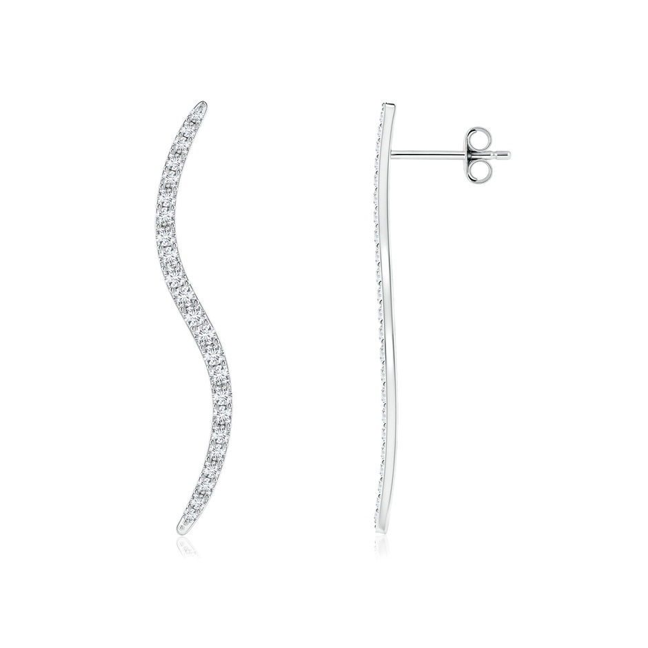 1.6mm HSI2 Natori x Angara Shangri-la - Brush Stroke Diamond 35mm Shangri-La Stud Earrings in White Gold 