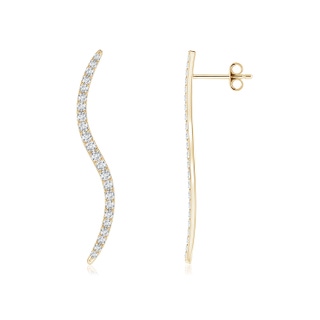 1.6mm HSI2 Natori x Angara Shangri-la - Brush Stroke Diamond 35mm Shangri-La Stud Earrings in Yellow Gold