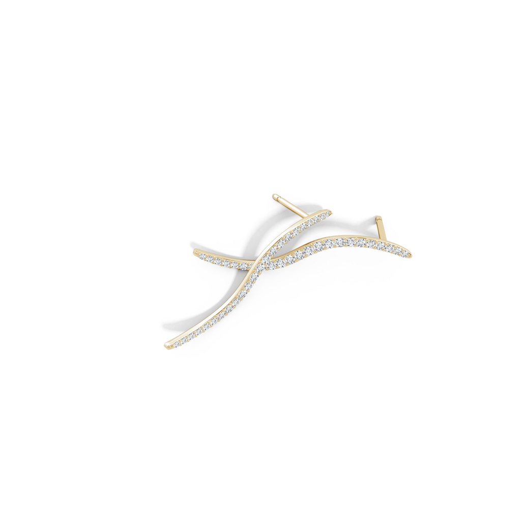 1.6mm HSI2 Natori x Angara Shangri-la - Brush Stroke Diamond 35mm Shangri-La Stud Earrings in Yellow Gold Lifestyle