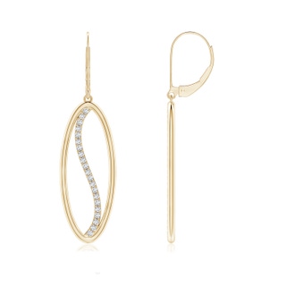 1.2mm HSI2 Natori x Angara Oval Yin-Yang Diamond Shangri-La Medium Leverback Earrings in Yellow Gold