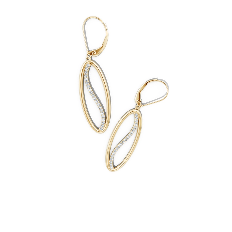 1.2mm HSI2 Natori x Angara Oval Yin-Yang Diamond Shangri-La Medium Leverback Earrings in Yellow Gold lifestyle