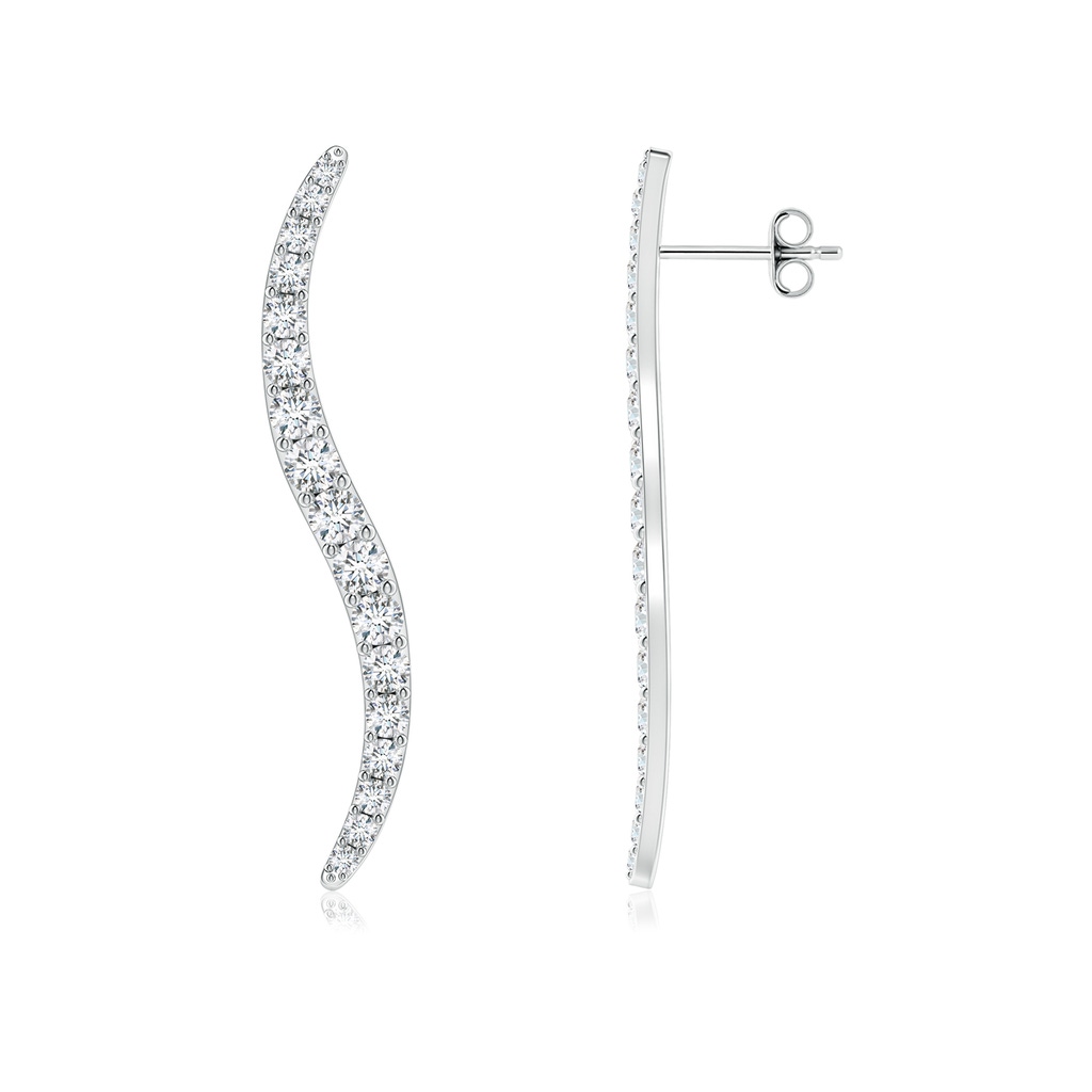 3.3mm HSI2 Natori x Angara Shangri-la - Brush Stroke Diamond 45mm Shangri-La Stud Earrings in White Gold