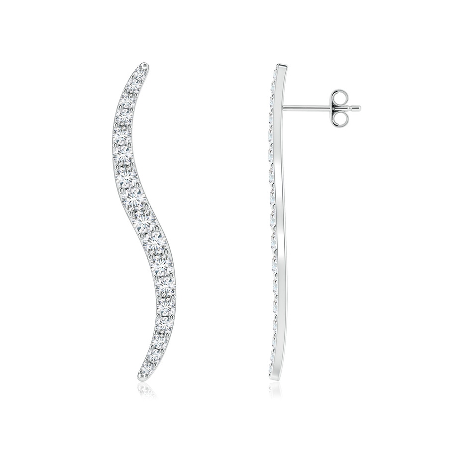 3.3mm HSI2 Natori x Angara Shangri-la - Brush Stroke Diamond 45mm Shangri-La Stud Earrings in White Gold 