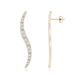 3.3mm HSI2 Natori x Angara Shangri-la - Brush Stroke Diamond 45mm Shangri-La Stud Earrings in Yellow Gold