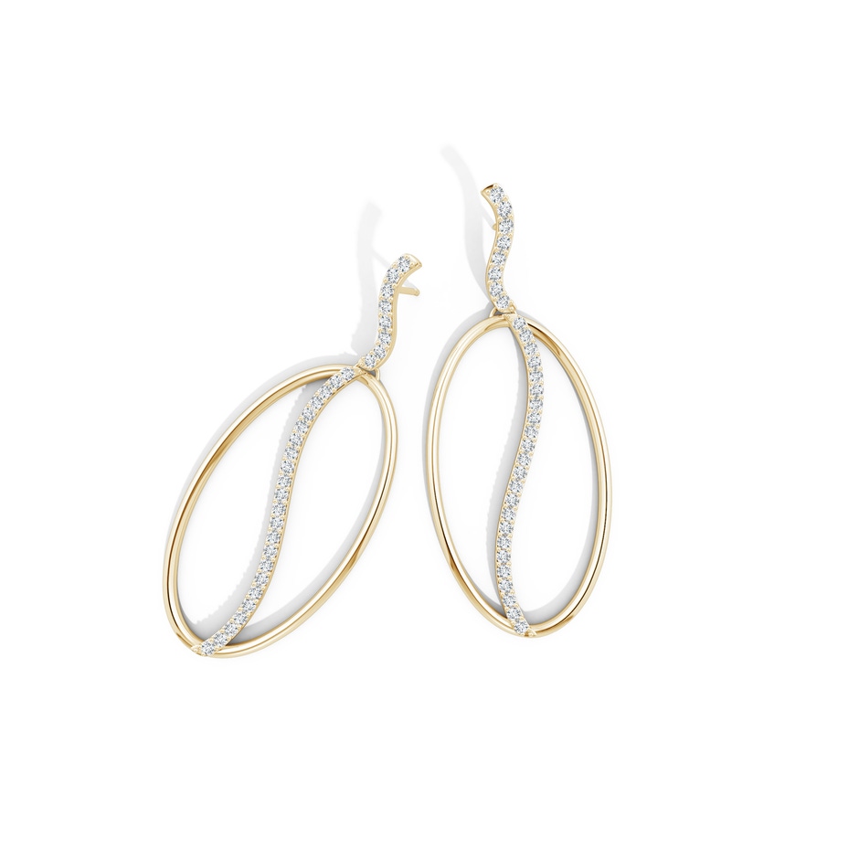 2mm HSI2 Natori x Angara Oval Yin-Yang Diamond Shangri-La Dangle Earrings in Yellow Gold lifestyle