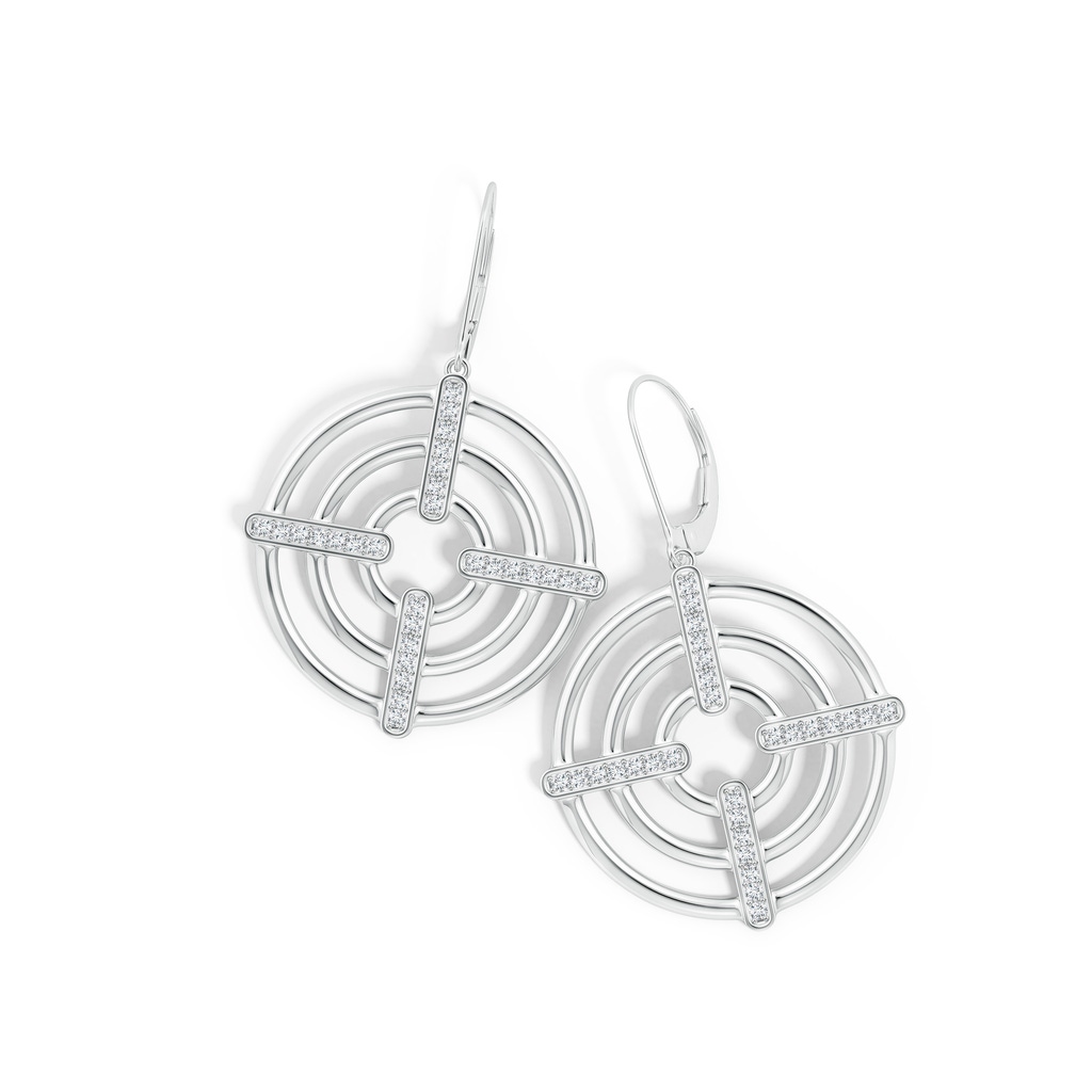 1.2mm HSI2 Natori x Angara Infinity Concentric Circle Earrings with Diamond Bars in White Gold Side 399