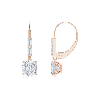 5.5mm FGVS Natori x Angara Orient Express Lab-Grown Cushion Diamond Earrings in 10K Rose Gold