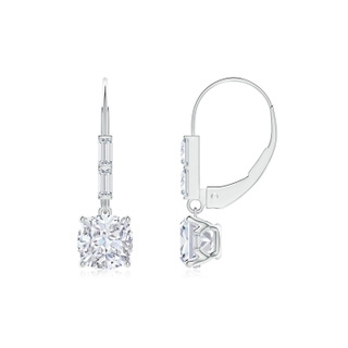 5.5mm FGVS Natori x Angara Orient Express Lab-Grown Cushion Diamond Earrings in White Gold