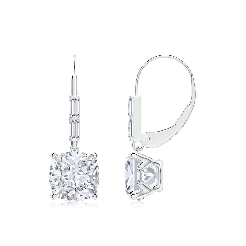 7mm FGVS Natori x Angara Orient Express Lab-Grown Cushion Diamond Earrings in White Gold 