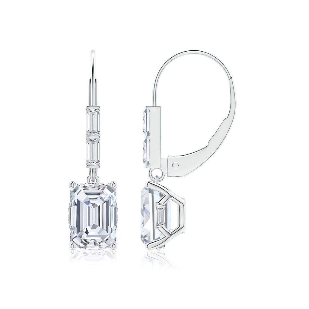 7x5mm FGVS Natori x Angara Orient Express Lab-Grown Emerald-Cut Diamond Earrings in White Gold 