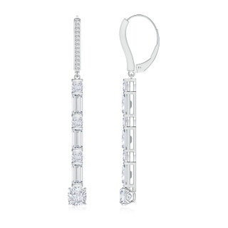 5mm FGVS Natori x Angara Orient Express Lab-Grown Baguette & Cushion Diamond Long Drop Earrings in White Gold