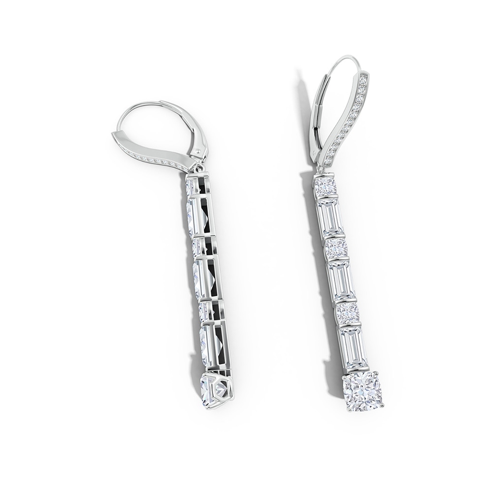 5mm FGVS Natori x Angara Orient Express Lab-Grown Baguette & Cushion Diamond Long Drop Earrings in White Gold Side 399