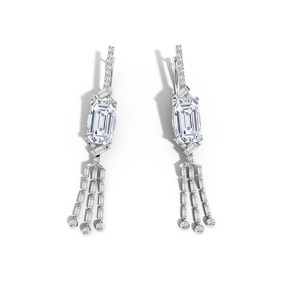 10x6mm FGVS Natori x Angara Orient Express Lab-Grown Baguette Diamond Tassel Drop Earrings in White Gold Side 399