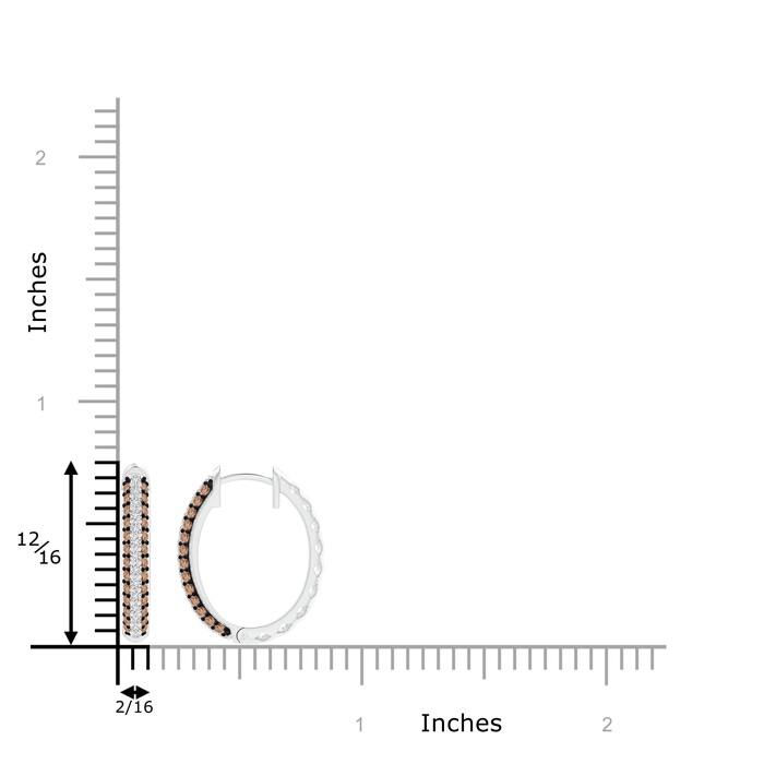 1.2mm AAA Pave-Set White and Brown Diamond Hoop Earrings in P950 Platinum product image