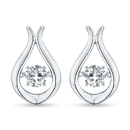 3.3mm GVS2 Rocking Diamond Solitaire Drop Earrings in White Gold 