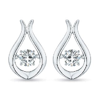3.3mm GVS2 Rocking Diamond Solitaire Drop Earrings in White Gold