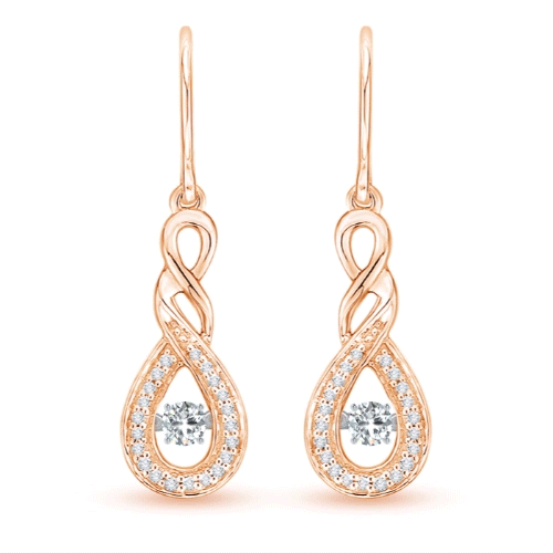 2.6mm GVS2 Rocking Diamond Infinity Drop Earrings in Rose Gold 