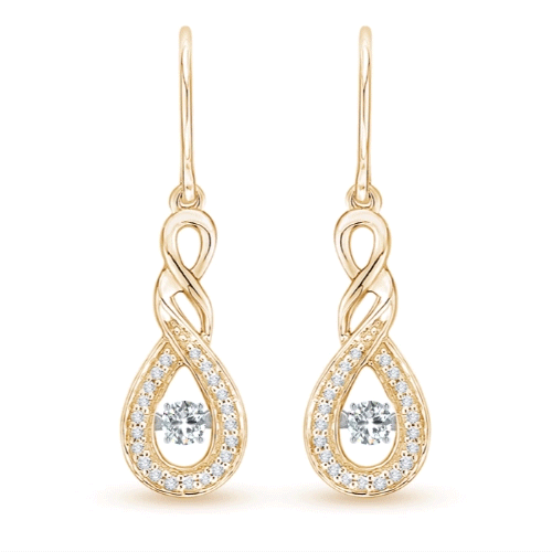 2.6mm GVS2 Rocking Diamond Infinity Drop Earrings in Yellow Gold 