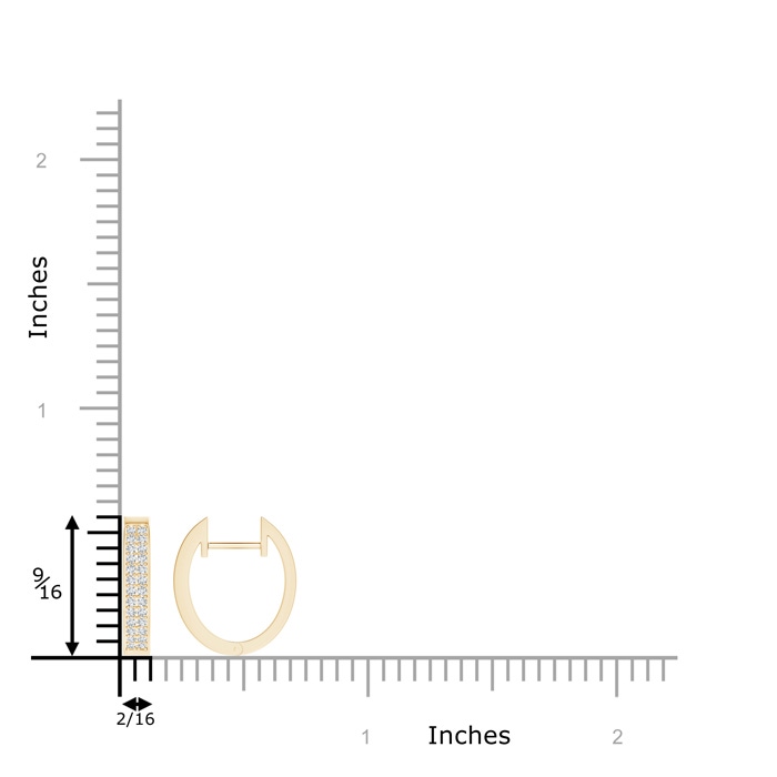 0.9mm GVS2 Pavé-Set Twin Row Diamond Hinged Hoop Earrings in Yellow Gold product image