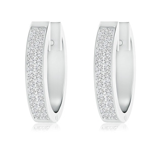 0.9mm HSI2 Pavé-Set Twin Row Diamond Hinged Hoop Earrings in White Gold