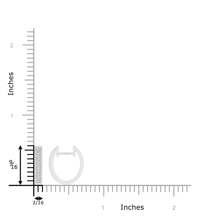 0.9mm IJI1I2 Pavé-Set Twin Row Diamond Hinged Hoop Earrings in 10K White Gold product image