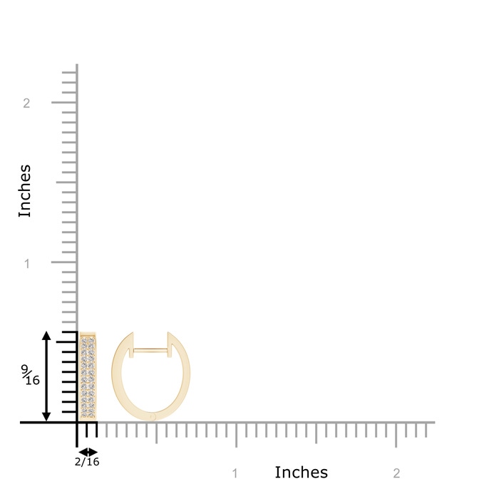 0.9mm IJI1I2 Pavé-Set Twin Row Diamond Hinged Hoop Earrings in Yellow Gold product image